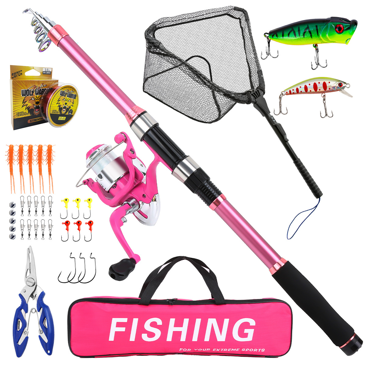Fishing Line Spooler - Conjunto completo de vara de pesca