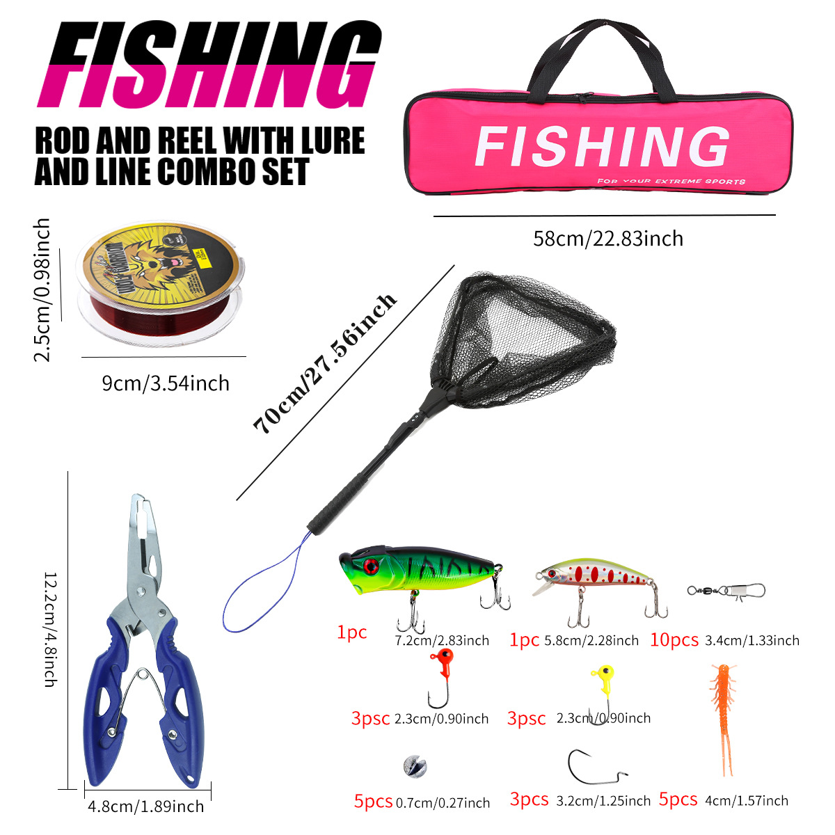 Conjunto completo de vara de p - Fishing Line Spooler avaliação e preço